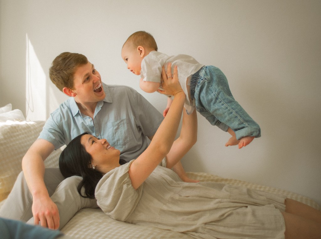 Natural family photography session in Wollongong home setting by Olivia Holley Studio